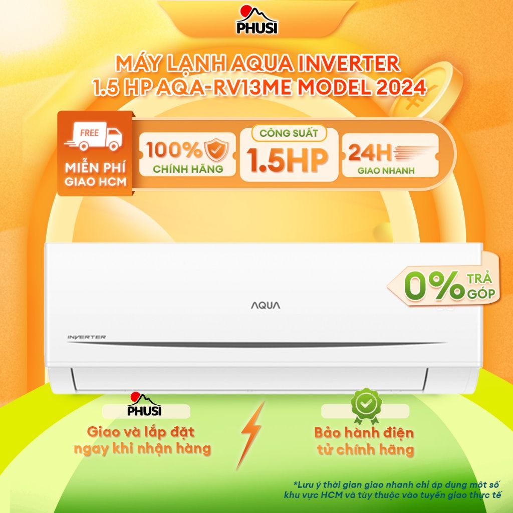 Máy Lạnh AQUA Inverter 1.5 HP AQA-RV13ME - Mẫu Mới 2025
