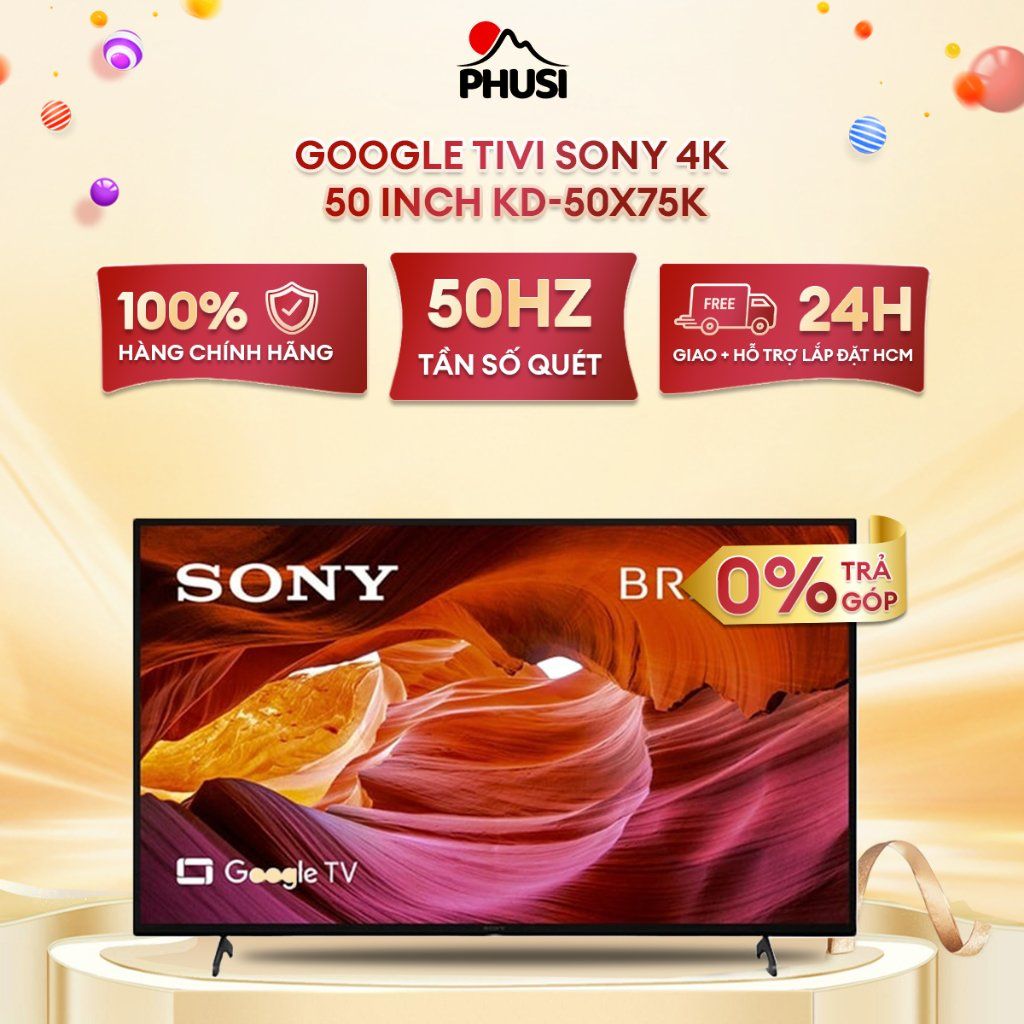 Google Tivi Sony 4K 50 inch KD-50X75K