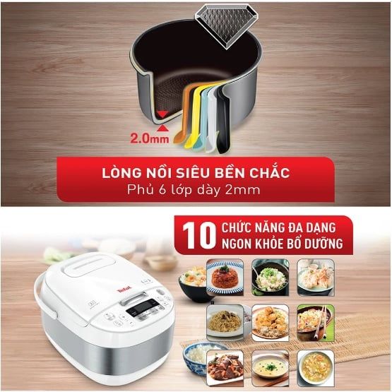 Nồi cơm điện tử Tefal 1.8 lít RK752168 - Chính Hãng, Mới, Full Box