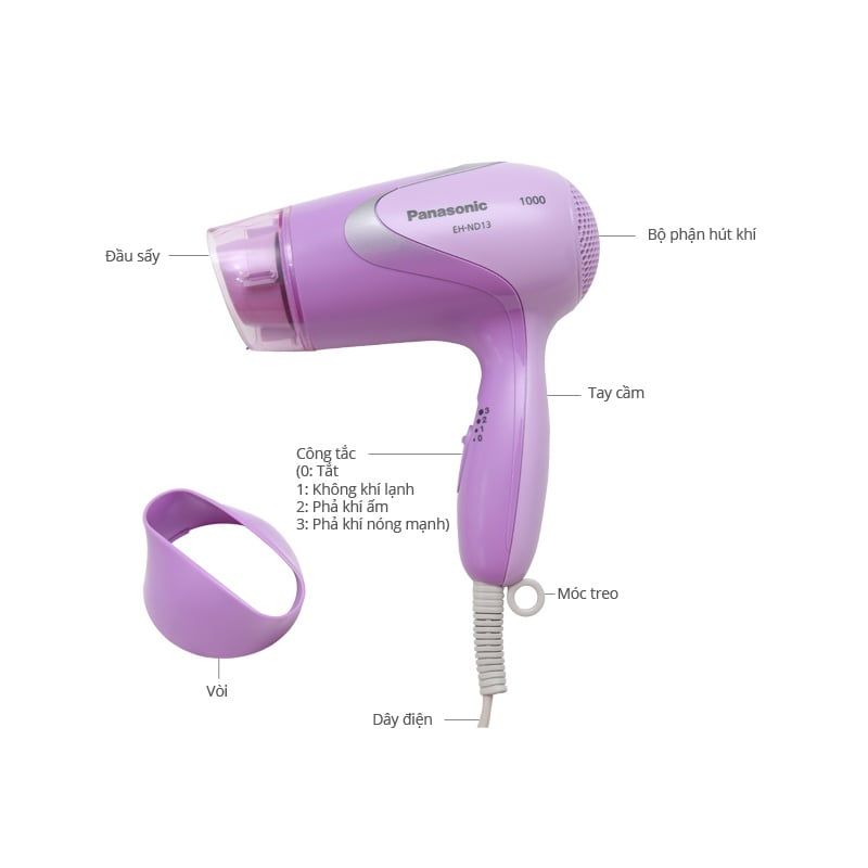 Máy sấy tóc 1100W Panasonic EH-ND13-V645 - Chính Hãng, Mới, Full Box