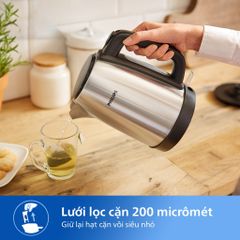 Ấm Đun Siêu Tốc Philips HD9350, 1.7Lit - 2200w, Thân Inox 304 Bền Bỉ, Hàng Chính Hãng