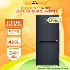 Tủ Lạnh Side by Side LG GR-B22MC 490L Inverter 4 Cánh Thép Đen