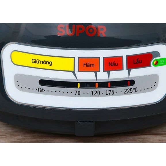 Nồi Lẩu điện FAST COOKING Supor HFK26EVN-130 Công suất 1300W, bảng điều khiển nút gạt, lòng nồi chống dính