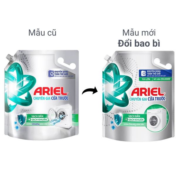 Nước Giặt Ariel Cửa Trước Túi 1.7 Kg - Hương Downy nắng sớm