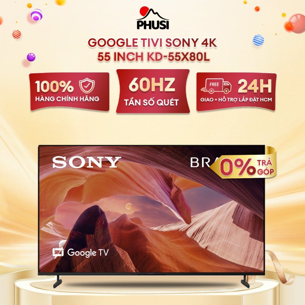 Google Tivi Sony 4K 55 inch KD-55X80L