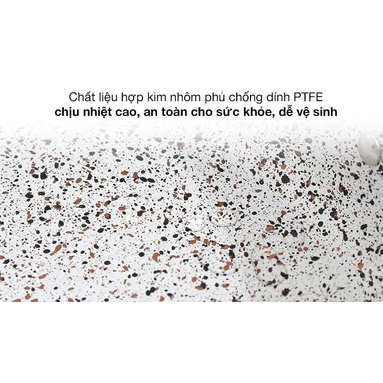 Chảo nhôm chống dính vân đá đáy từ 24 cm Supor F23A24IH -  chịu nhiệt tối đa 380 - 400 độ C