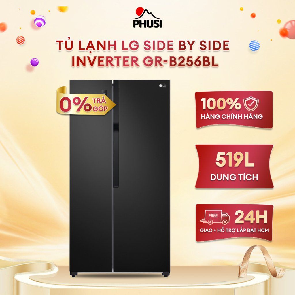 Tủ lạnh LG Side by side Inverter 519L GR-B256BL -