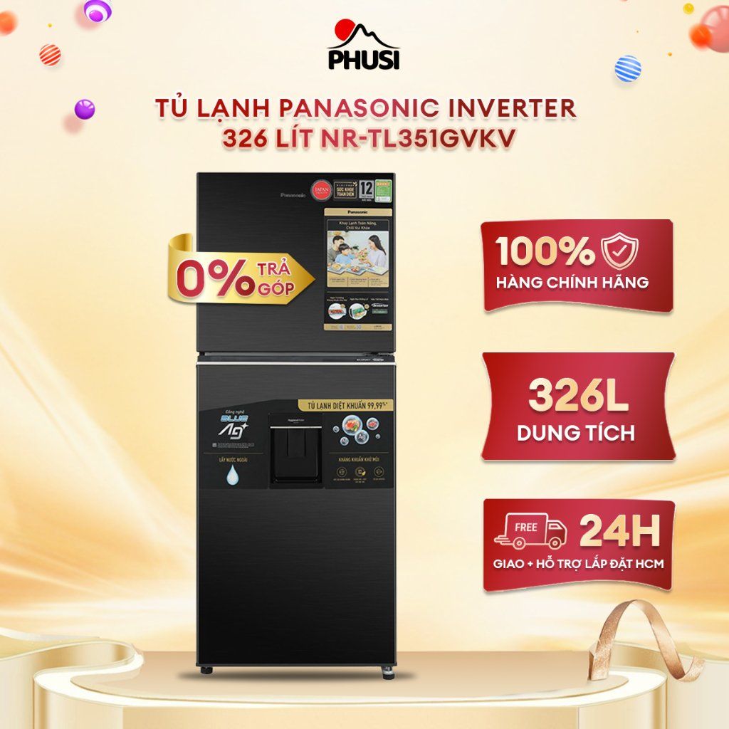 Tủ lạnh Panasonic Inverter 326 lít NR-TL351GVKV