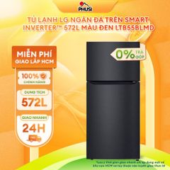 Tủ lạnh LG ngăn đá trên Smart Inverter™ 572L màu đen LTB55BLMD