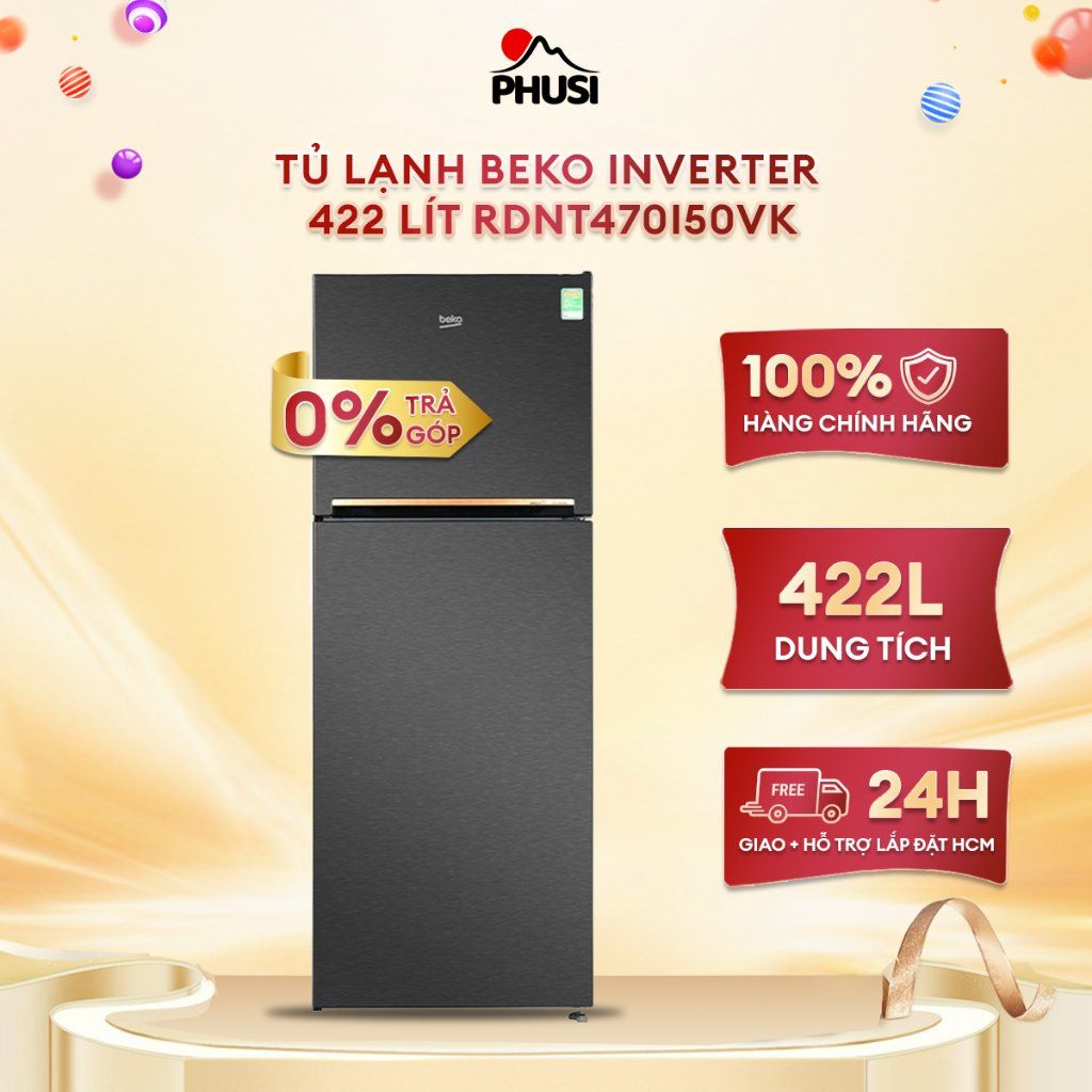 Tủ lạnh Beko Inverter 422 lít RDNT470I50VK