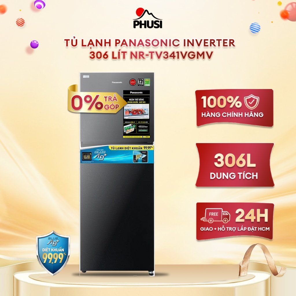 Tủ lạnh Panasonic Inverter 306 lít NR-TV341VGMV