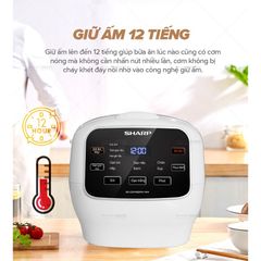 Nồi cơm điện tử Sharp 1.8 lít KS-COM183MV-WH Nồi Cơm Loại Tốt Bền, Đa Năng, Công Suất 835W, Chống Dính