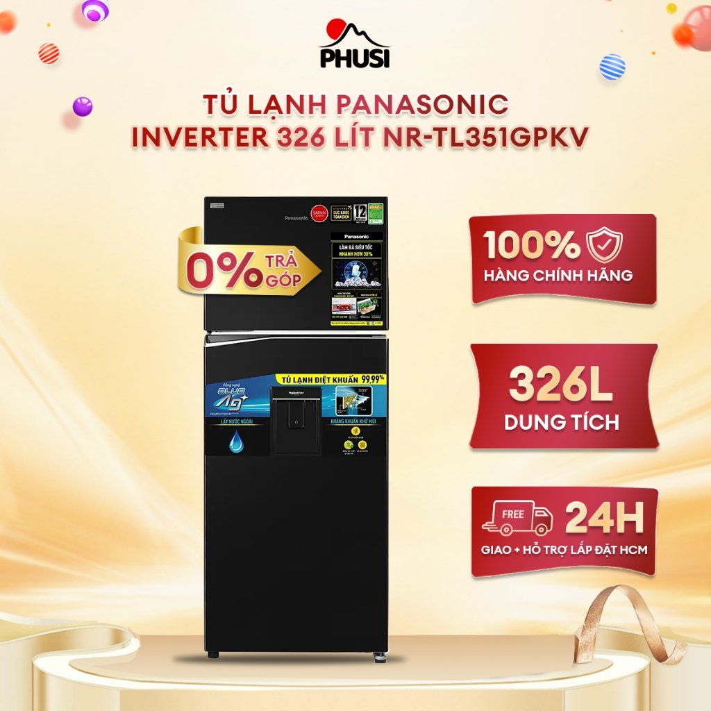 Tủ lạnh Panasonic Inverter 326 lít NR-TL351GPKV