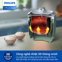 Nồi Cơm Điện Philips HD3212/32 1.8 lít | 5 lớp| nhiệt 3D - Hàng Chính Hãng