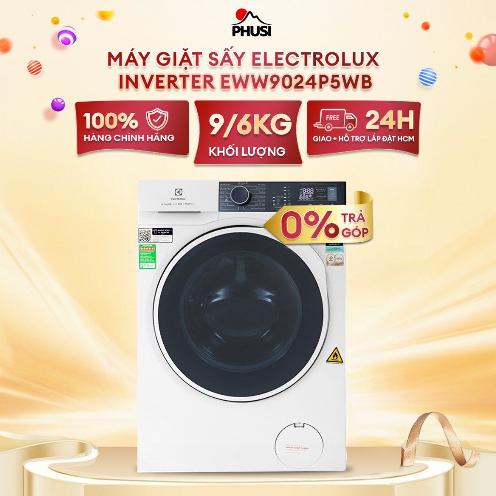 Máy Giặt Sấy Lồng Ngang Electrolux Inverter 9 kg EWW9024P5WB - [MIỄN PHÍ GIAO LẮP]
