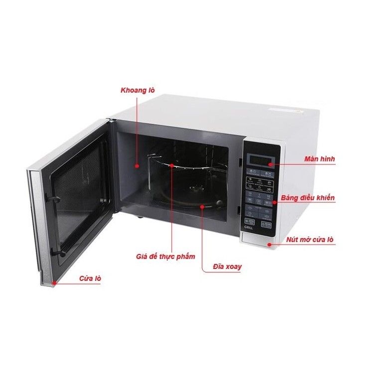 Lò vi sóng Sharp R-G572VN-S điện tử có nướng - Dung tích 25 Lít - Bảo hành 12 tháng chính hãng
