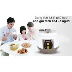 Nồi cơm điện Niêu SUPOR CFXB50YB13VN-RD-50 1.8L - Lòng nồi 2mm phủ chống dính Điều khiển 2 nút nhấn nấu và giữ ấm
