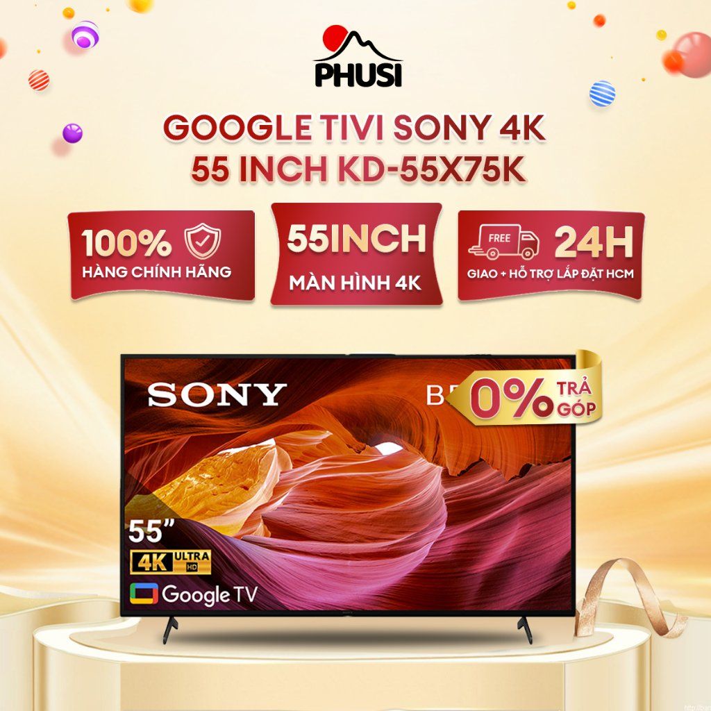 Google Tivi Sony 4K 55 inch KD-55X75K