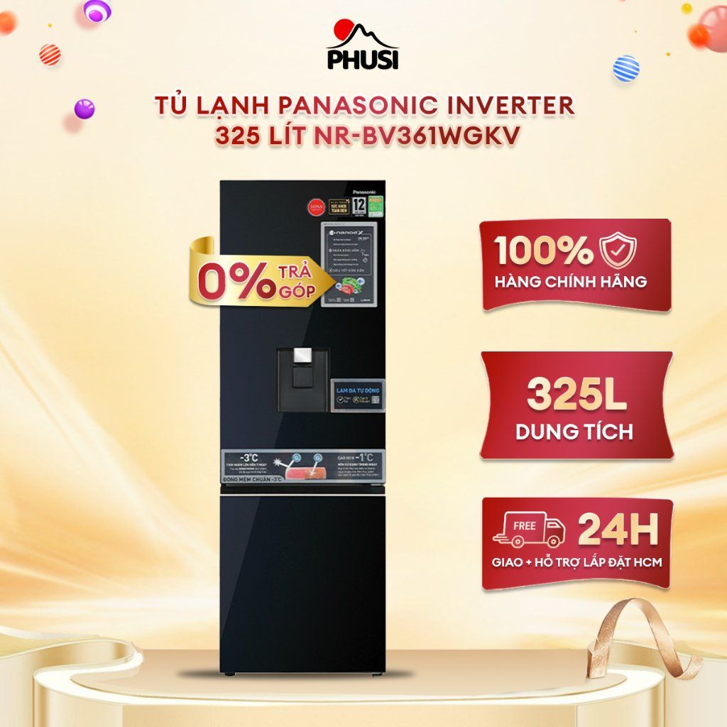 Tủ lạnh Panasonic Inverter 325 lít NR-BV361WGKV