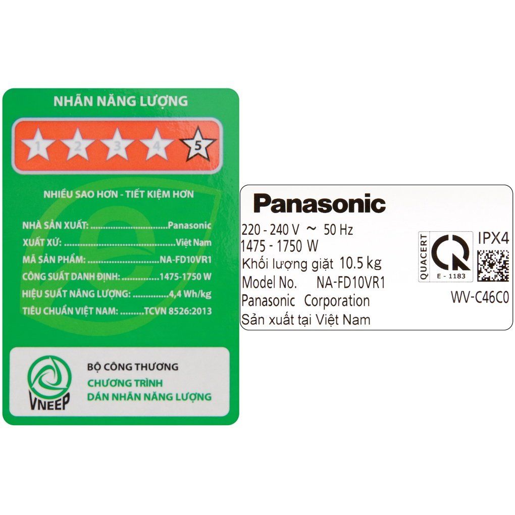 Máy giặt Panasonic Inverter 10.5 Kg NA-FD10VR1BV -