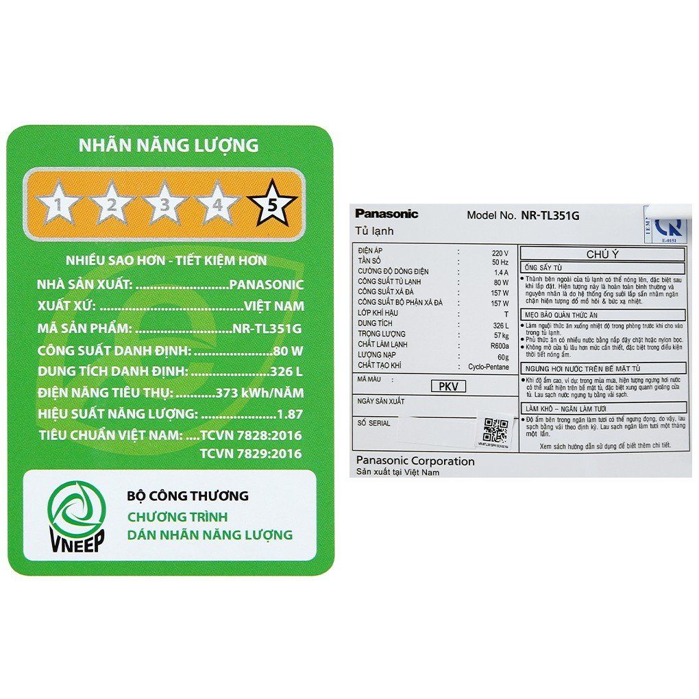 Tủ lạnh Panasonic Inverter 326 lít NR-TL351GPKV