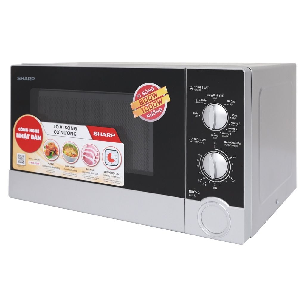 Lò vi sóng có nướng Sharp R-G302VN-S 23 lít - Chính Hãng, Mới, Full Box