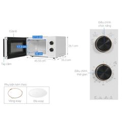 EMM20K22W Lò vi sóng Electrolux EMM20K22W 20 lít - Chính Hãng, Mới, Full Box