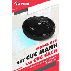 Robot Hút Bụi Lau Nhà Rapido R7S Lực Hút 2500PA - Robot Hút Bụi Thông Minh - Chính Hãng, Mới, Full Box