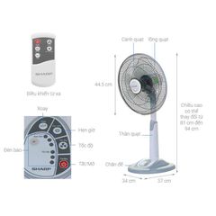 Quạt Lửng SHARP Có Điều Khiển PJ-L40RV-LG