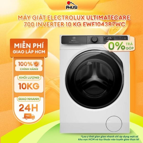 Máy Giặt Lồng Ngang Electrolux UltimateCare 700 Inverter 10 kg EWF1043R7WC