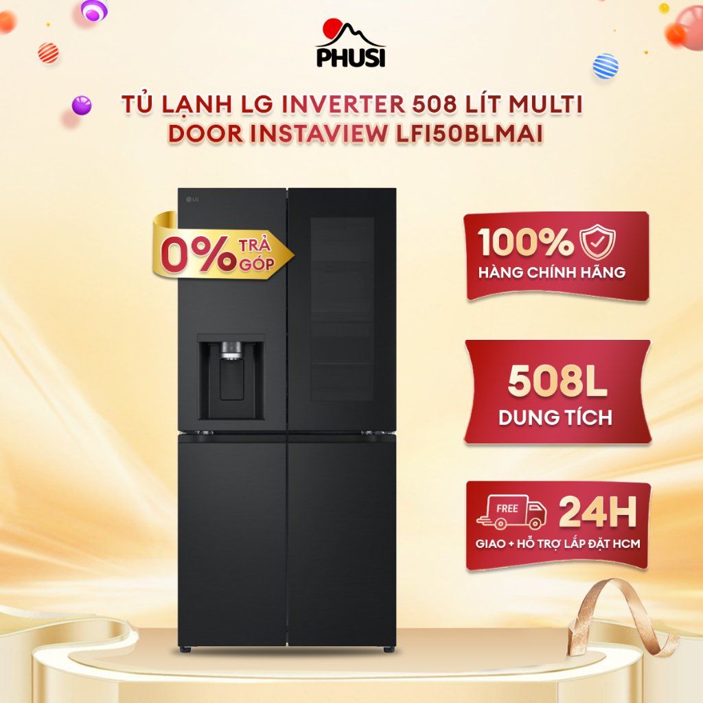 Tủ lạnh LG Inverter 508 lít Multi Door InstaView LFI50BLMAI