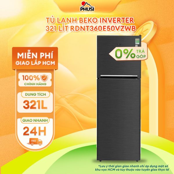 Tủ lạnh Beko Inverter 321 lít RDNT360E50VZWB [MIỄN PHÍ GIAO HÀNG - LẮP ĐẶT]