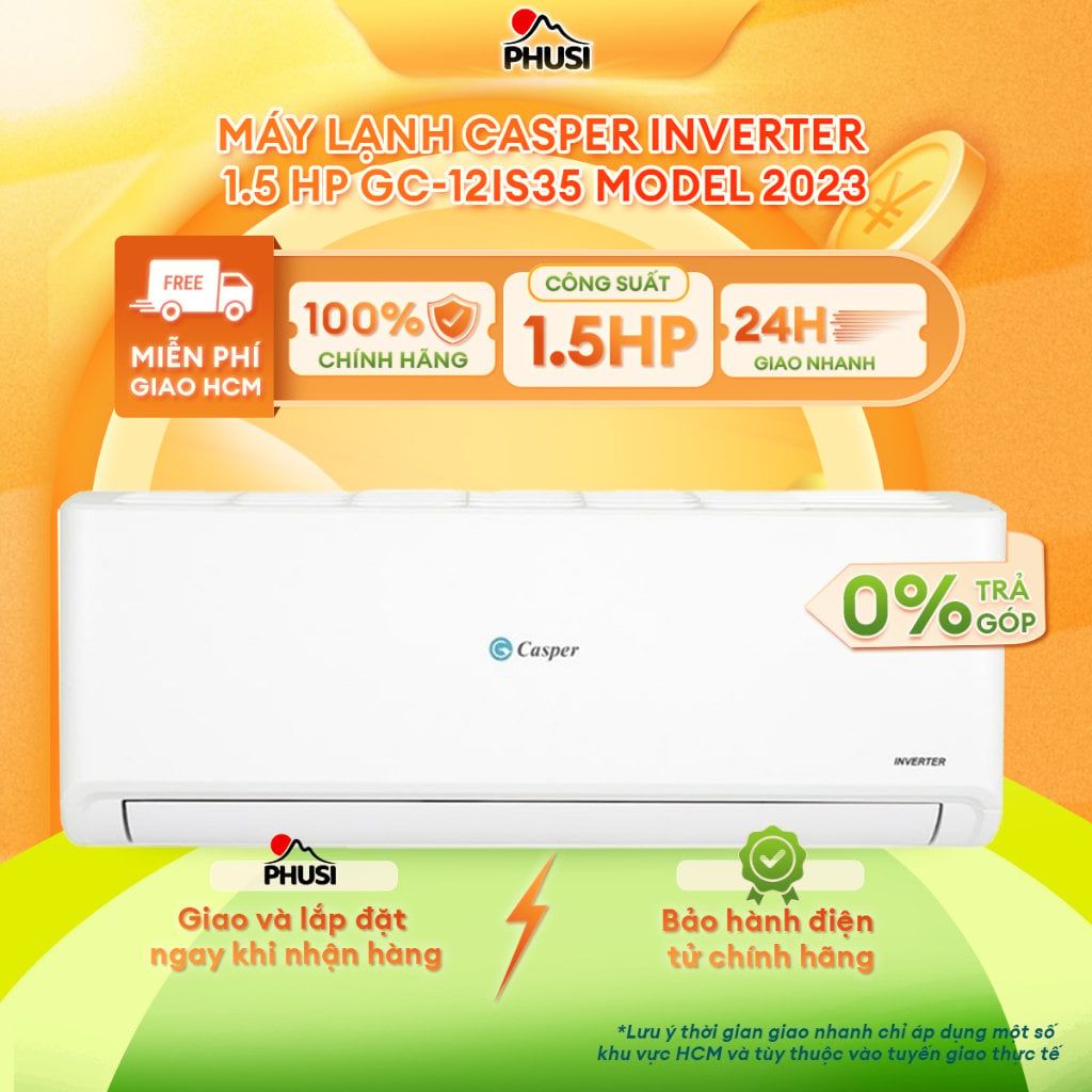 Máy lạnh Casper Inverter 1HP GC-09IS35| 1.5HP GC-12IS35| 2.0HP GC-18IS33