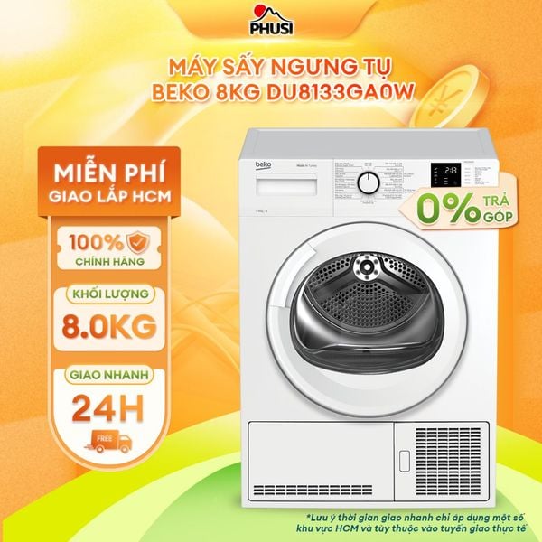 Máy Sấy Ngưng Tụ Lồng Ngang Beko 8kg DU8133GA0W