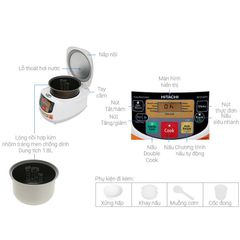 Nồi cơm điện tử Hitachi RZ - D10XFY 540W 1L  - Chính Hãng, Mới, Full Box