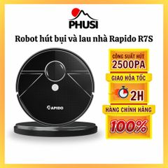 Robot hút bụi và lau nhà Rapido R7S Nhiều chế độ lau hút, bộ điều khiển bằng tiếng Việt