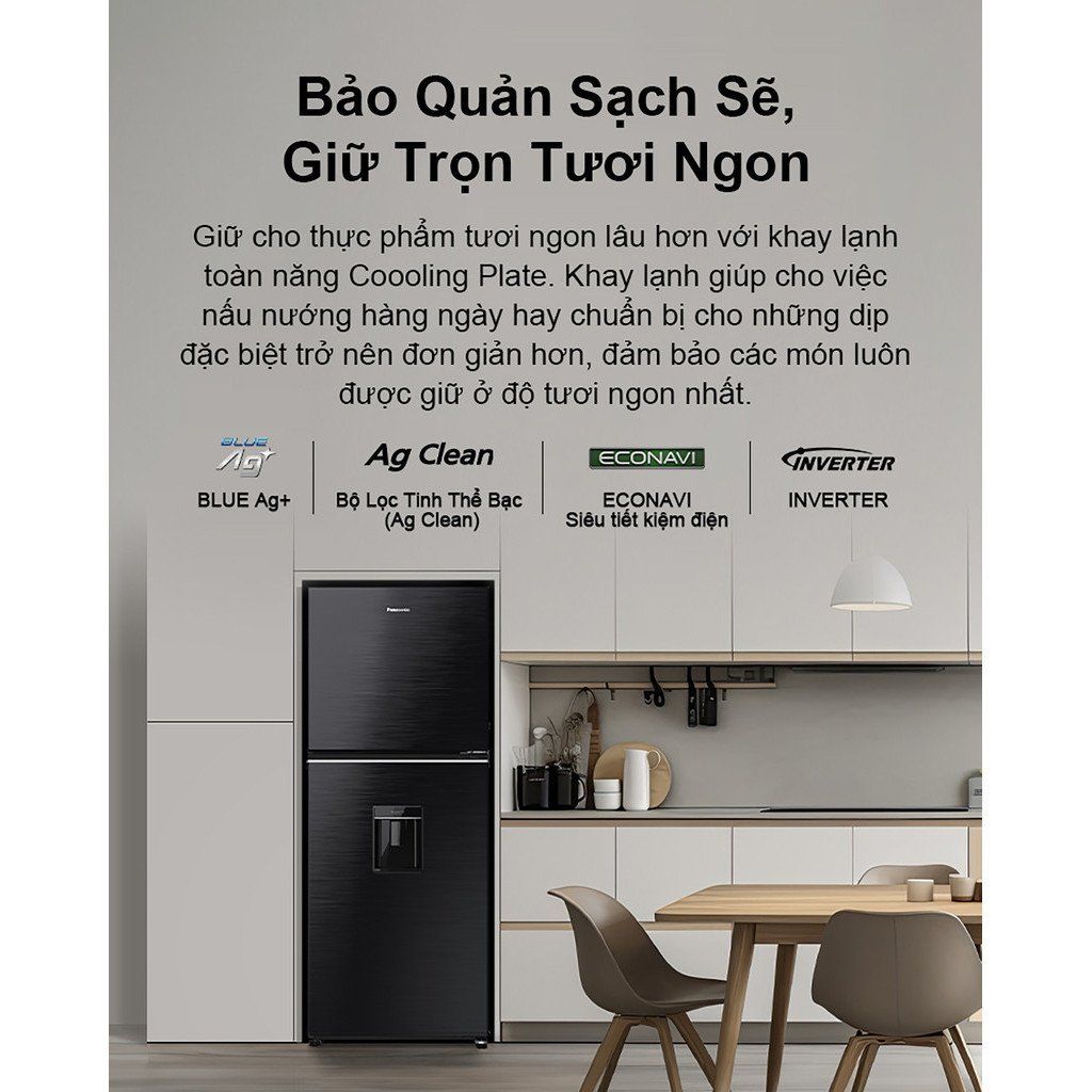 Tủ lạnh Panasonic Inverter 326 lít NR-TL351GVKV