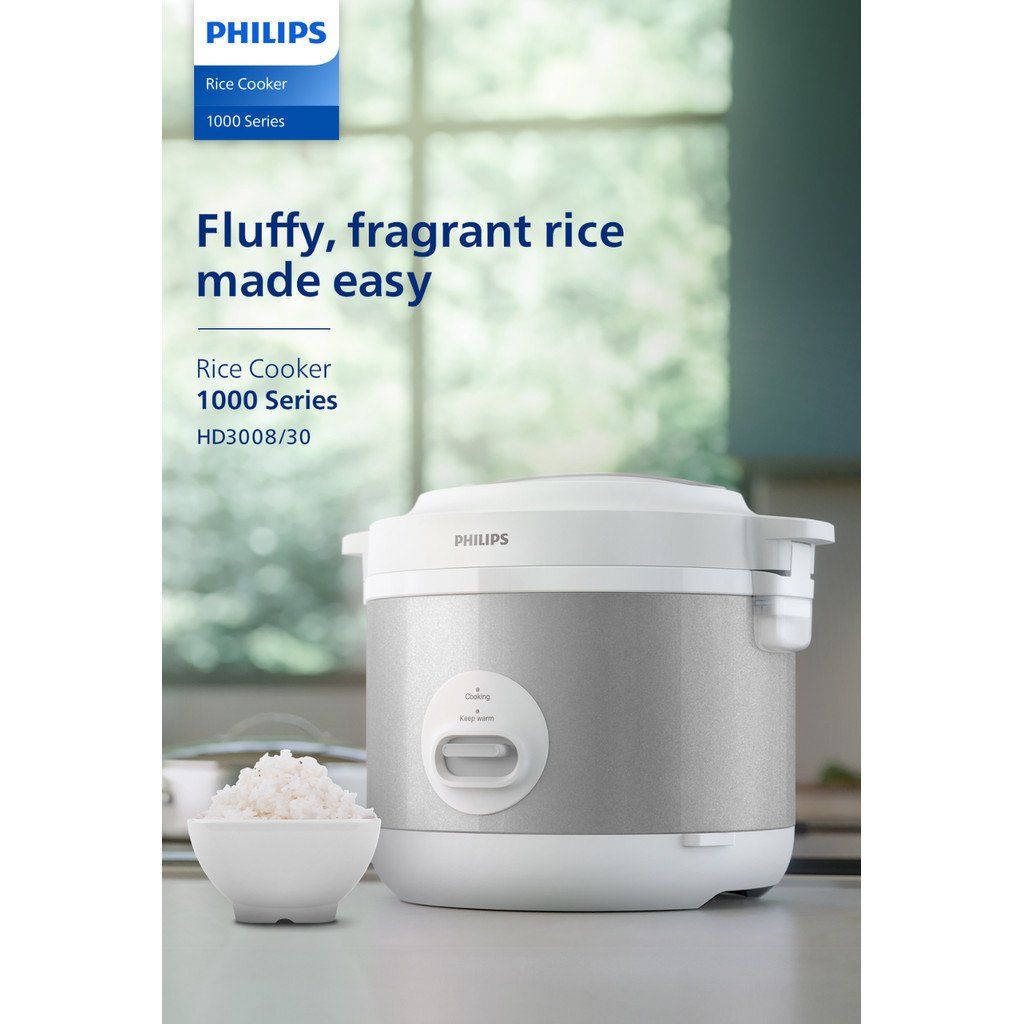 Nồi cơm điện Philips Series 1000 HD3008/30 1.8 lít 780W - Hàng Chính Hãng