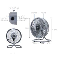 Quạt sàn Tefal TB Silence Plus VH686790 - 6 cánh quạt động cơ bạc thau - Hàng chính hãng / BH 02 năm