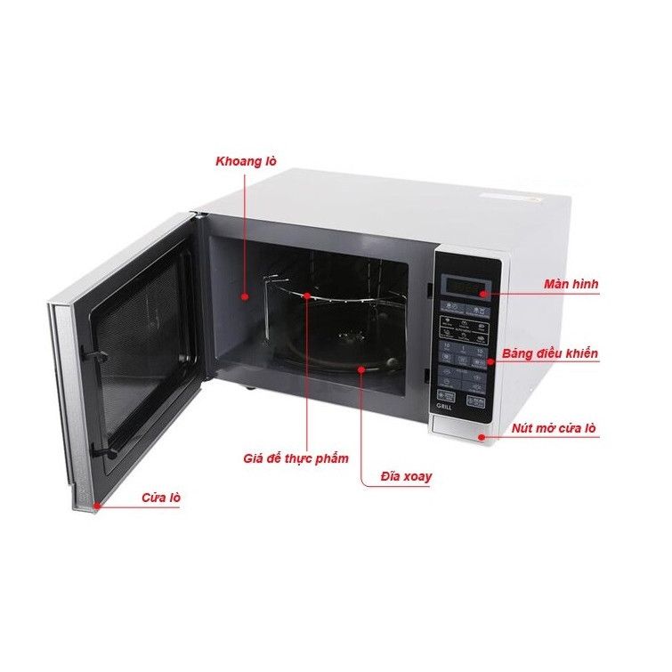 Lò vi sóng Sharp R-G572VN-S điện tử có nướng - Dung tích 25 Lít - Bảo hành 12 tháng chính hãng