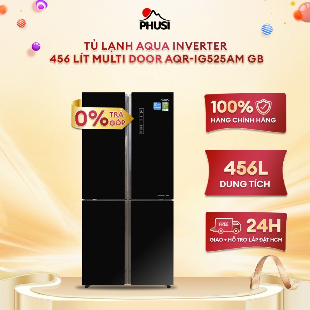 Tủ lạnh Aqua Inverter 456 lít AQR-IG525AM(GB) -  Bảo hành 6 tháng