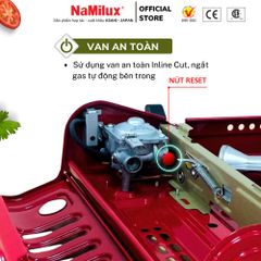Bếp Gas Mini/ Du Lịch NaMilux PL1911PF - Màu Đỏ│Van Ngắt Gas An Toàn Inline-Cut│Công Suất 2.6 Kw - Hàng Chính Hãng