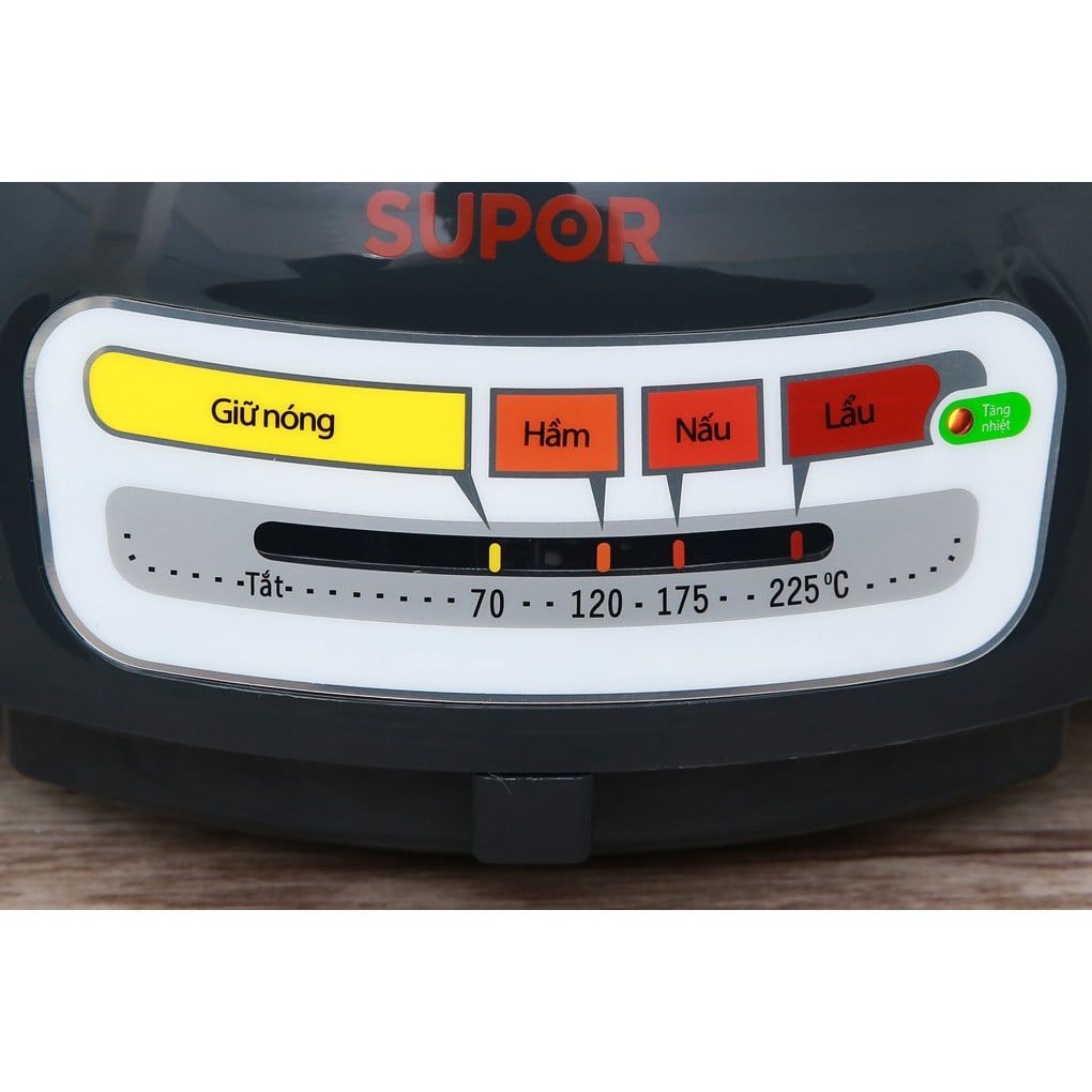 Nồi Lẩu điện FAST COOKING Supor HFK26EVN-130 Công suất 1300W, bảng điều khiển nút gạt, lòng nồi chống dính