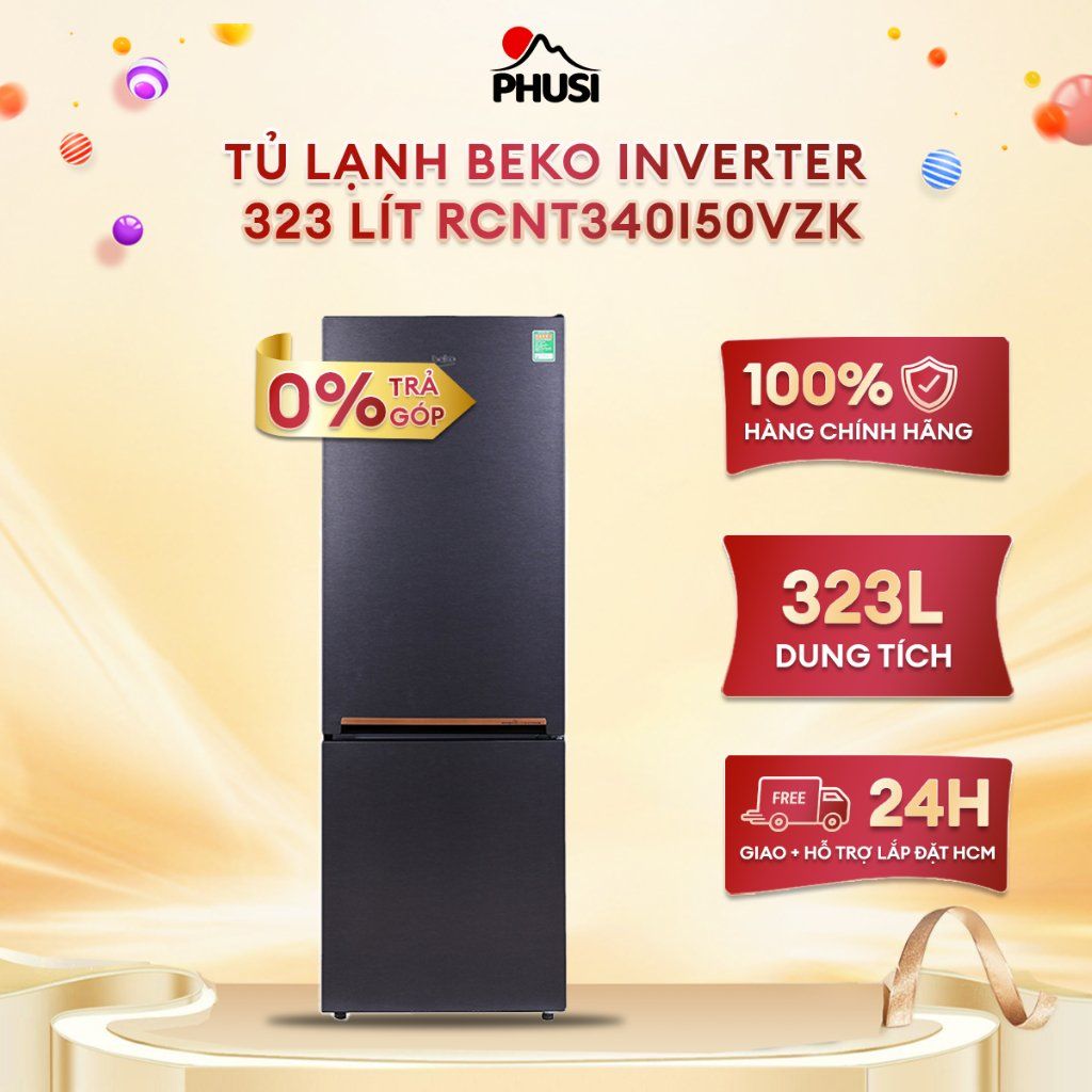 Tủ lạnh Beko Inverter 323 lít RCNT340I50VZK