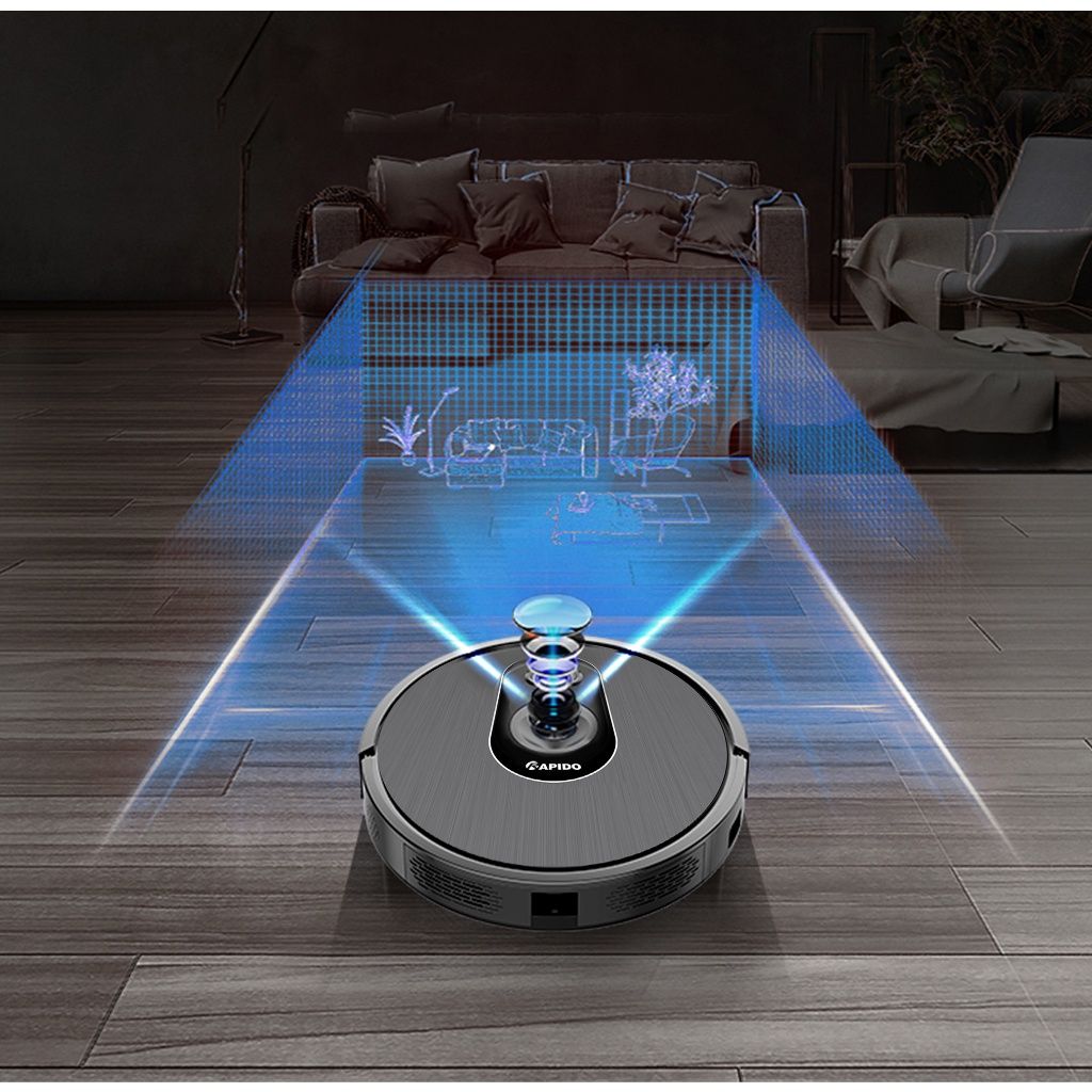 RRobot hút bụi lau nhà Rapido R6S Điều khiển bằng tiếng Việt, Lực hút mạnh mẽ lên tới 2500PA - Chính Hãng, Mới, Full Box