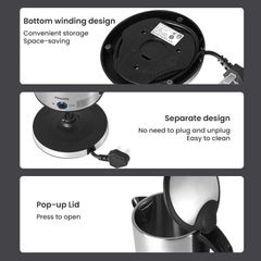 Ấm đun nước điện Philips HD9316 / 03 1700ML Bộ điều khiển nhiệt độ bằng thép không gỉ 304 Ứng dụng trong nhà