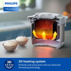 Nồi cơm điện Philips Series 1000 HD3008/30 1.8 lít 780W - Hàng Chính Hãng
