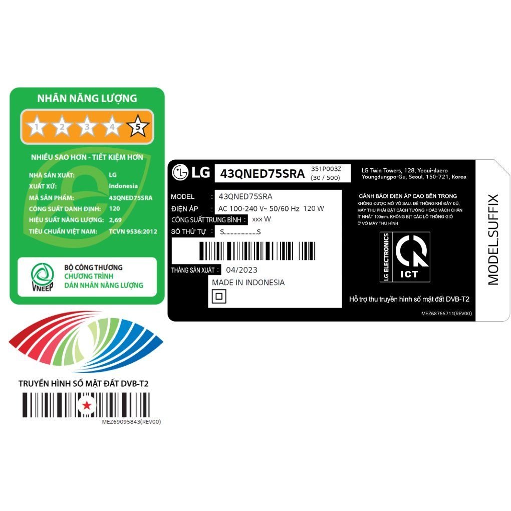 Smart Tivi QNED LG 4K 43 inch 43QNED75SRA