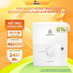 Máy nước nóng trực tiếp Ariston AURES EASY 4.5P - Bơm trợ lực, Cầu dao chống rò điện ELCB, Vỏ chống thấm