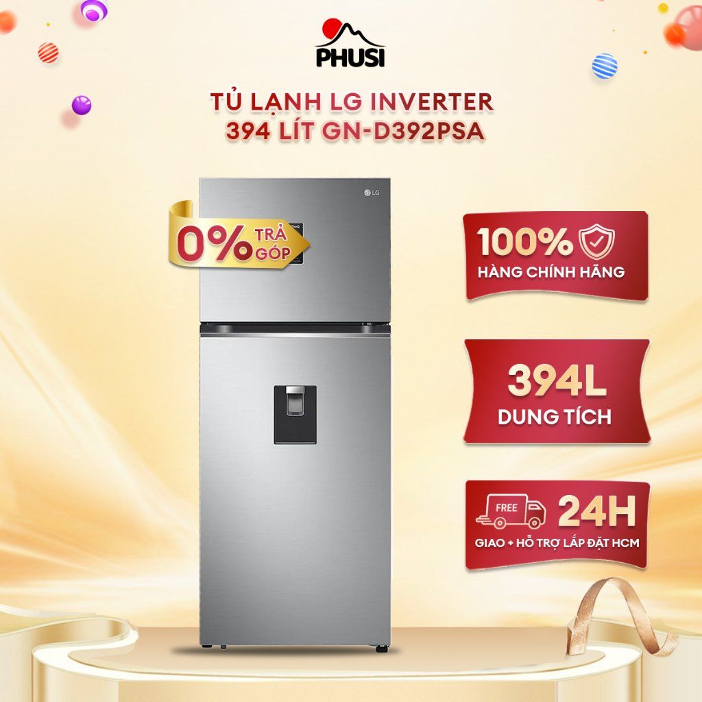 Tủ lạnh LG Inverter 394 lít GN-D392PSA